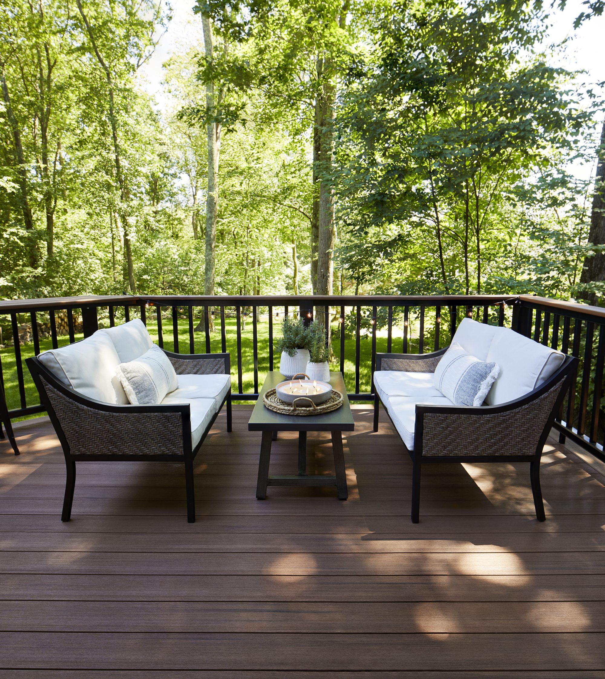 TimberTech Vintage Collection PVC decking in Mahogany on a premium deck