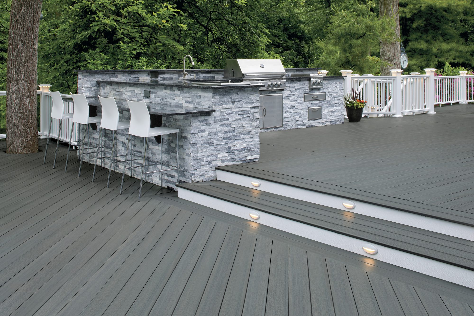 TimberTech Prime+ composite deck in Sea Salt Gray